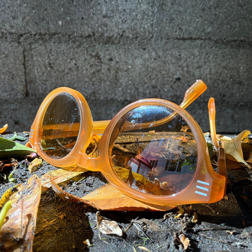 Burberry Round Amber Sunglasses